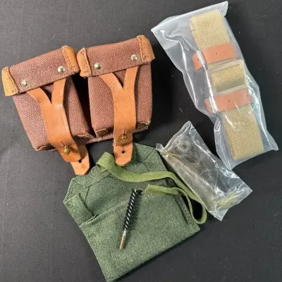 Mosin-Nagant & Military-Style Ammunition Pouch / Cleaning Accessories Lot