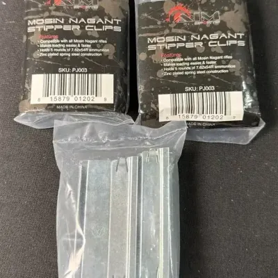 15 Mosin-Nagant 5-Round Stripper Clips for 7.62×54R – 3 Packs