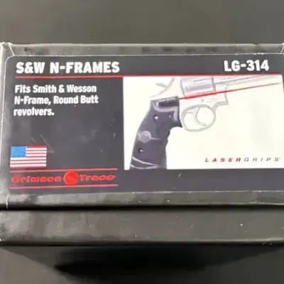 Crimson Trace LG-314 Lasergrips for S&W N-Frame Round Butt Revolvers – New