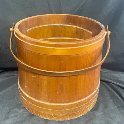 Vintage Wooden Firkin sugar bucket