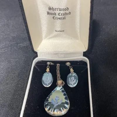 Sherwood Hand Crafted Crystal Necklace & Earrings 