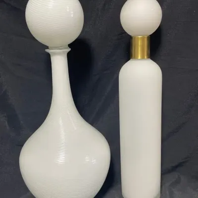 White Glass Decorative Containers 