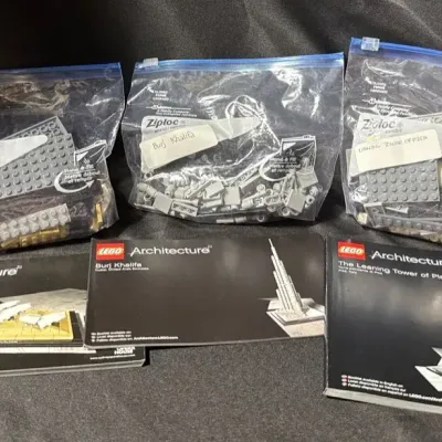 Lego Architecture Sydney Opera House 21012, Burj Khalifa 21008, The Leaning Tower Of Pisa 21015