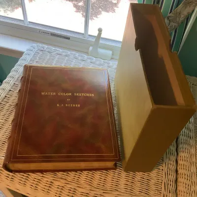 Vintage Hardcover Book With Watercolor Sketches by S.J. Beebee