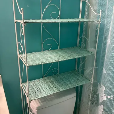 Small Wicker And Metal Shelf