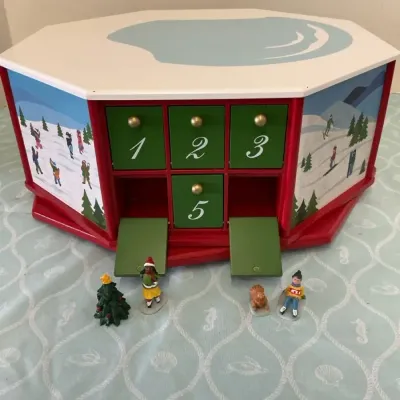Advent Calendar Wood Rotating Painted