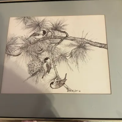Signed Painting Of Birds