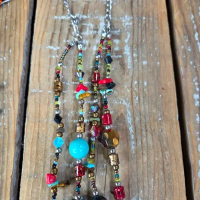 Two new beaded necklaces with matching earrings