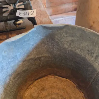 Two vintage metal buckets