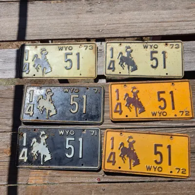 1970's Wyoming license plates