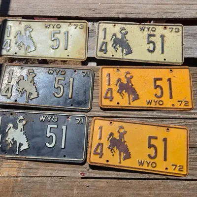 1970's Wyoming license plates
