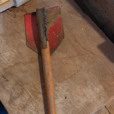 Montgomery Ward Tote lite composting toilet bowl and a folding shovel - great prepping item