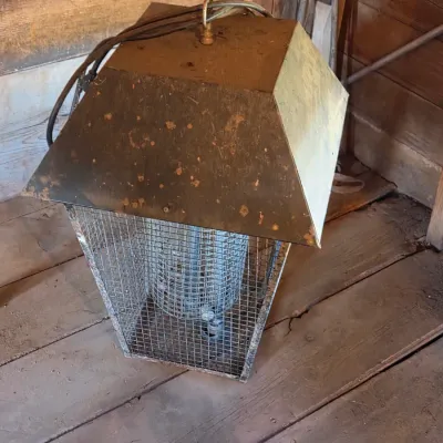 Large metal caged bug light
