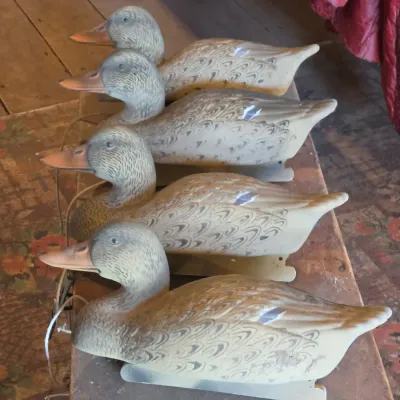 G & H 4 duck decoys 1 drake 3 hens