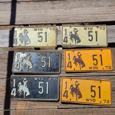1970's Wyoming license plates