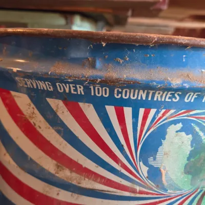 Two vintage metal buckets