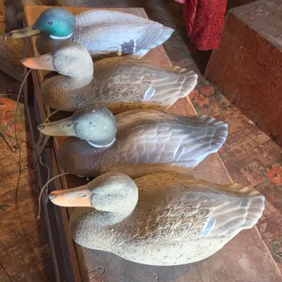 G & H Four duck decoys - Mallard ducks - 2 drakes 2 hens