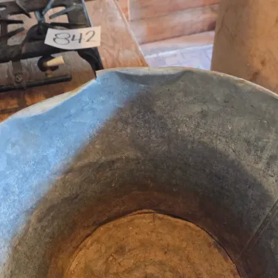 Two vintage metal buckets