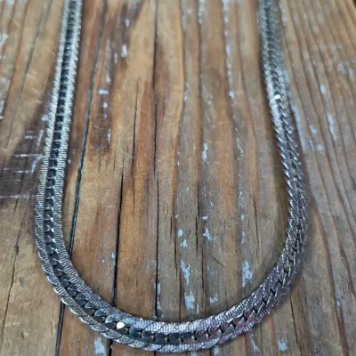 .925 marked herringbone necklace chain - thick chain