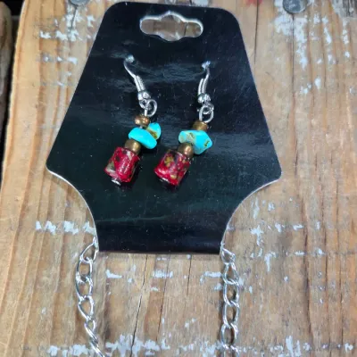 Two new beaded necklaces with matching earrings