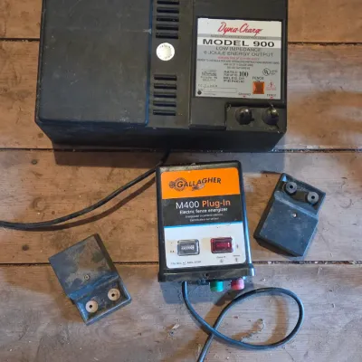 Two electric fence chargers - Dyna charge Model 900 and Gallagher M400 plug-in