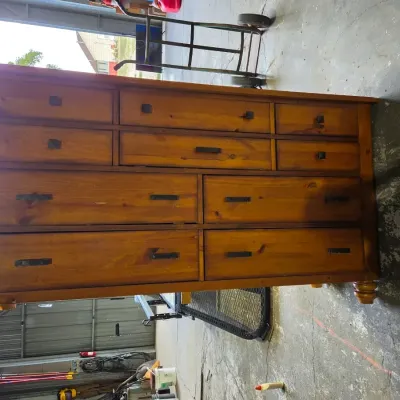 Rustic wooden multi-drawer dresser