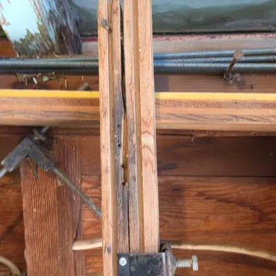 Vintage Mongomery Ward Powr-Kraft Model 84-6460 Transit Level with wooden survey rod