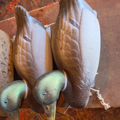 G & H Four duck decoys 2 drakes 2 hens