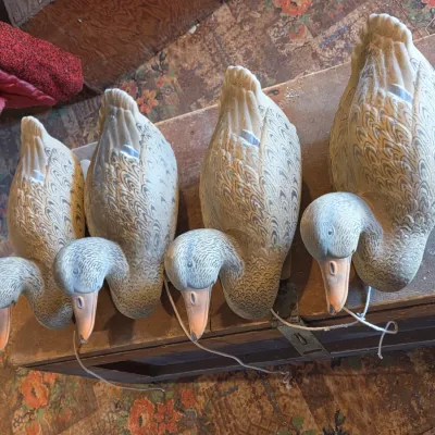 G & H 4 duck decoys 1 drake 3 hens
