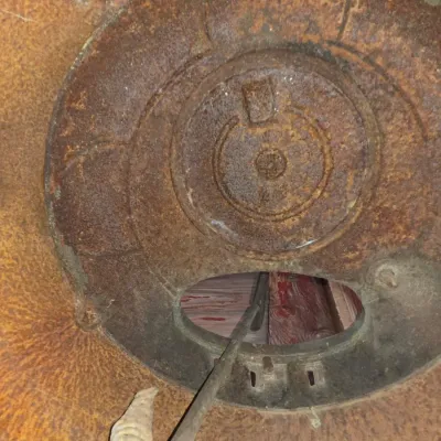 Antique cast-iron "oak-style" pot-belly stove, which reads "BONNY OAK" on the upper front door - appears complete and...