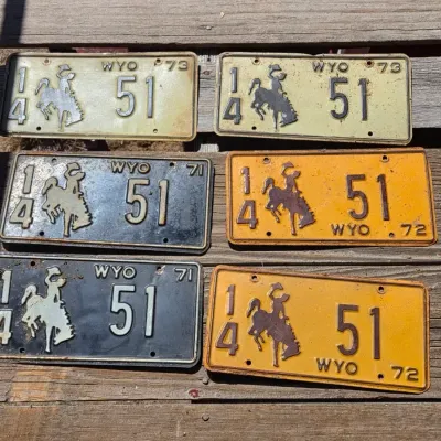 1970's Wyoming license plates