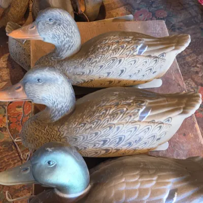 G & H Four duck decoys 2 drakes 2 hens