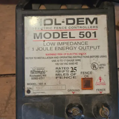 Two electric fence chargers - Blitzer 8900-B and a Hol-Dem model 501