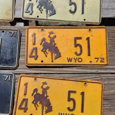 1970's Wyoming license plates