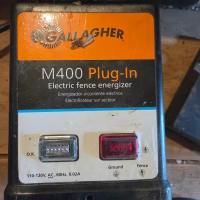 Two electric fence chargers - Dyna charge Model 900 and Gallagher M400 plug-in