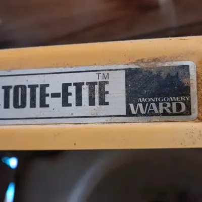 Montgomery Ward Tote lite composting toilet bowl and a folding shovel - great prepping item