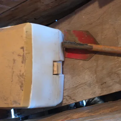 Montgomery Ward Tote lite composting toilet bowl and a folding shovel - great prepping item