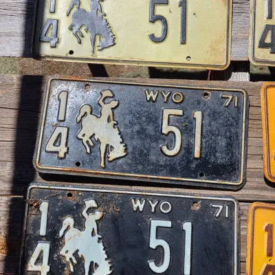 1970's Wyoming license plates