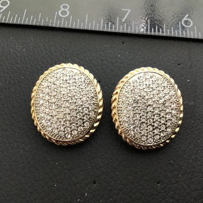 Beautiful pave set Rhinestone Fashion Clip on Earrings