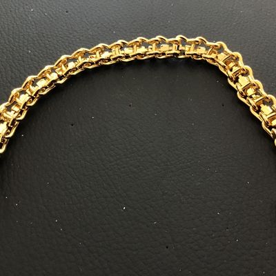 Beautiful Gold Tone Blue and Clear Rhinestone Tennis Bracelet