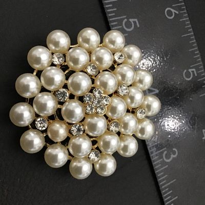 Fashion Jewelry Brooch Faux Pearl Rhinestone