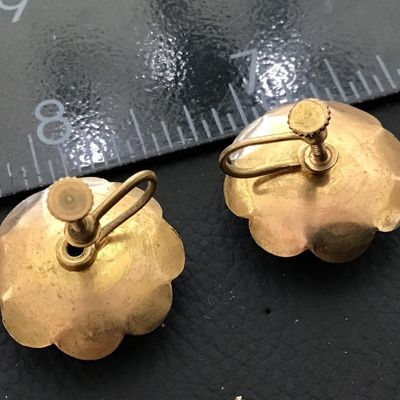 Rhinestone Vintage Screwback Earrings