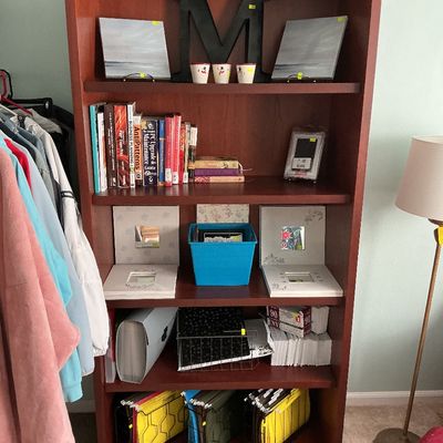 Sale Photo Thumbnail #49: Wooden bookcase, office supplies, etc.
