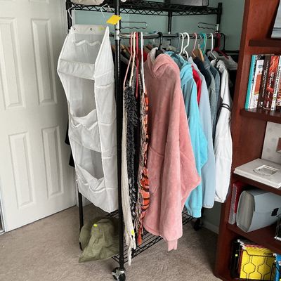 Sale Photo Thumbnail #50: Clothing, double clothing rack
