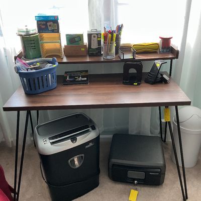 Sale Photo Thumbnail #47: 2 tier desk/table, shredder, safe, etc.