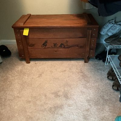 Sale Photo Thumbnail #33: Vintage toy /storage chest with cowboys