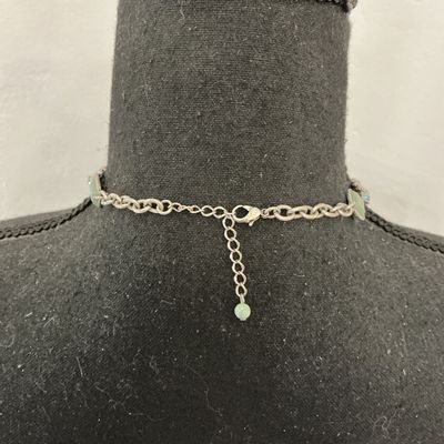 Silver-Tone Filigree & Faux Stone Pendant Necklace