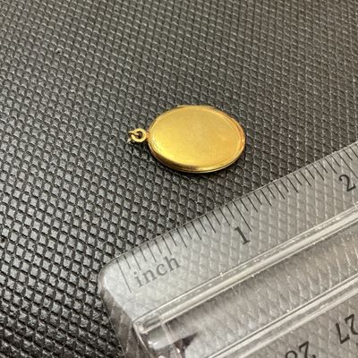 Vintage Gold-Tone Oval Floral Engraved Locket Pendant