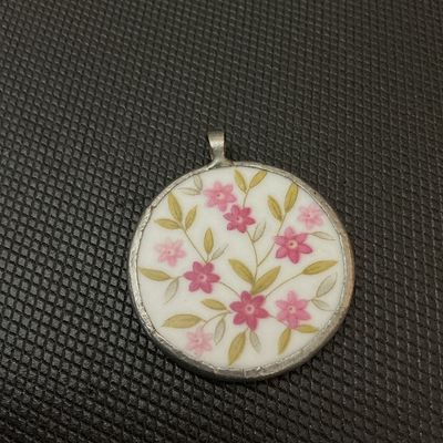 Vintage Valmont China Essex Floral Broken China Pendant