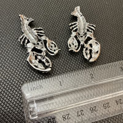 Pair of Rhinestone Lobster Earrings